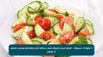 3 مكونات بسيطة.. تعلم أسرار طريقة عمل سلطة خيار وطماطم وبصل لطعم لا يقاوم